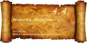 Andorka Anzelma névjegykártya